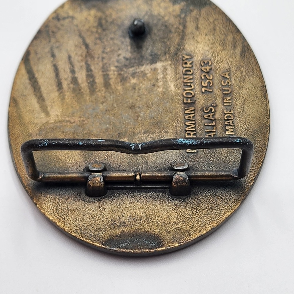 Vintage No More Gun Laws Belt Buckle National Rifle Association Norman Foundry - Picture 4 of 6